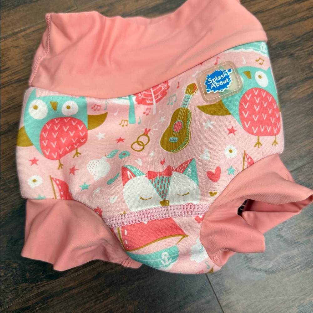 Splash About Pink Owl Swim Diaper size 6-12 months